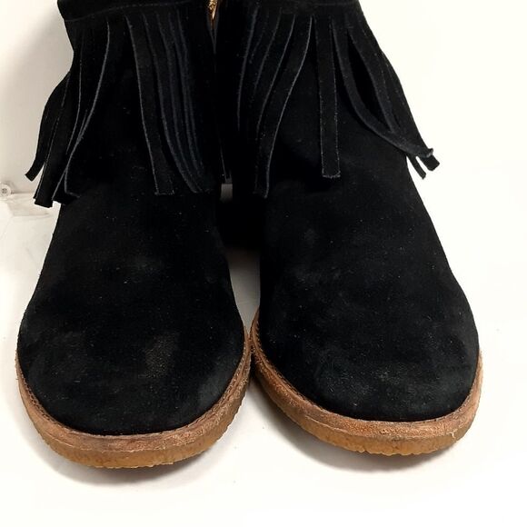 Kate Spade women's Betsie Too Fringed Black Suede Ankle Boots Booties US 9,5M - Picture 5 of 14